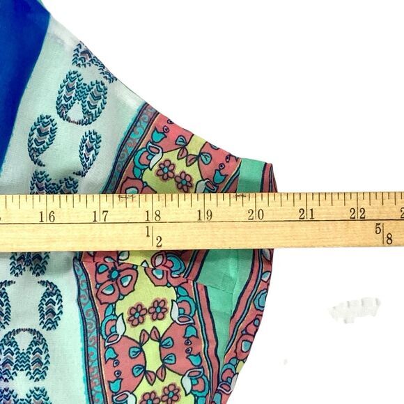 Loralette Dress Womens 2X Green Blue Paisley Print Summer Boho Beach Flowy NEW - Picture 11 of 16